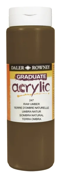 Daler Rowney Graduate Pintura Acrilica - Botella de Plastico - 500ml - Color Sombra Natural