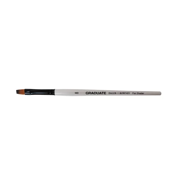Daler Rowney Graduate Pincel Acuarela - Pelo Sintetico - Mango Corto - Plano Sombreador Nº8 · Pack de 3 uds.