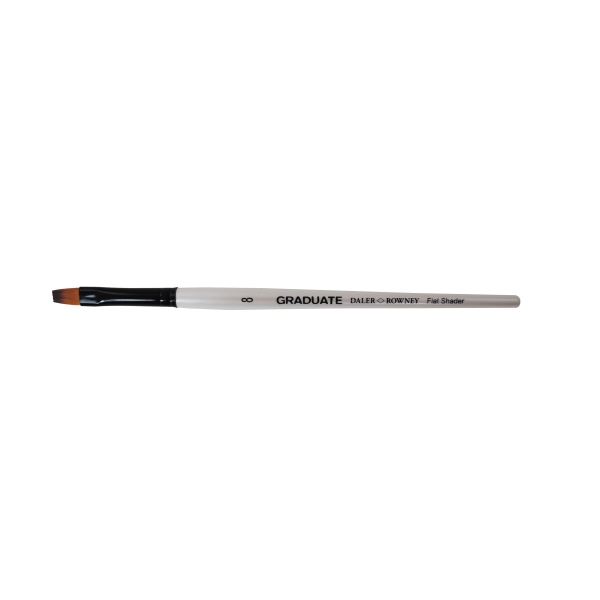Daler Rowney Graduate Pincel Acuarela - Pelo Sintetico - Mango Corto - Plano Sombreador Nº8 · Pack de 3 uds.