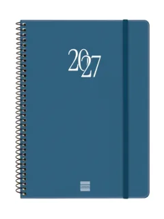 Finocam Espiral Basics My Agenda - Anual 2027 - Semana Vista Horizontal - Formato E10 - 155x212mm - Espiral - Tapa Dura de Carton Forrado - Esquinas Microperforadas - Papel de 80g/m2 - Color