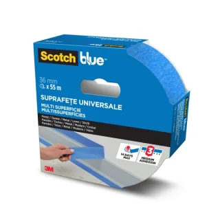 Scotchblue Cinta de Enmascarar - 36mm x 55m - 100% PEFC - Multisuperficie - Color Azul