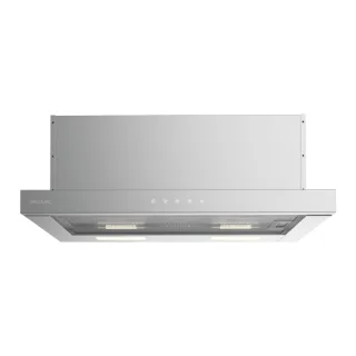 Cecotec Bolero Flux TLT 604000 Inox A+++ Campana Extractora Telescopica de 60cm - Succion 415m3/h - Luz LED - Filtros Aptos para Lavavajillas - Filtros de Carbono Incluidos - Color Acero