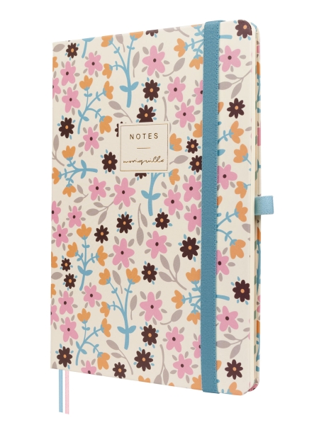 Finocam Moniquilla Cuaderno de Tapa Dura - 72 Hojas - Formato A5 - 148x210mm - Papel Crema de 80g/m2 - Liso - Bolsillo Interior - Cierre con Goma - Hojas Microperforadas - Multicolor