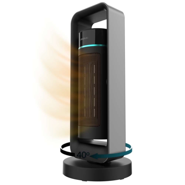 Cecotec ReadyWarm 2000 Max Ceramic Rotate Design Calefactor Ceramico de Torre - Potencia de 2000W - Oscilante - 3 Modos de Calor - Termostato Regulable - Rotatorio - Calefactor de Pie - Colo