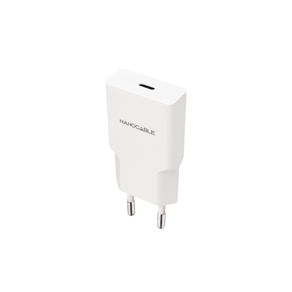 Nanocable Cargador de Pared USB-C/PD 20W - Color Blanco