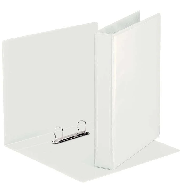 Esselte Carpeta Canguro Gama Basica 16mm A4 - Mecanismo 2 Anillas Redondas - 2 Bolsillos Exteriores - Color Blanco