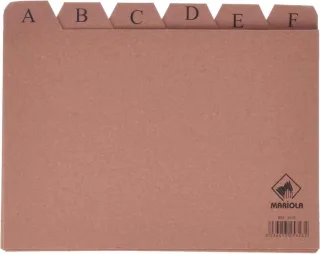 Mariola Indice A-Z Nº5 para Fichero - Medidas 215x160mm - Color Marron