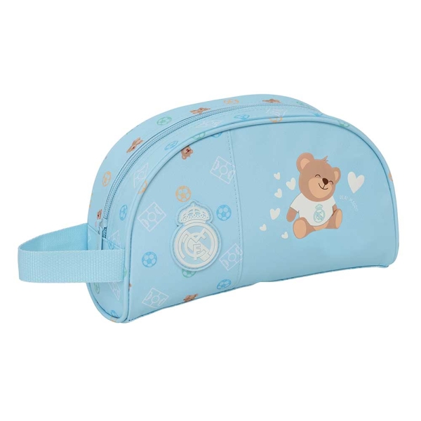 Safta Real Madrid Preescolar Neceser - Adaptable a Carro - Asa de Mano Lateral - Bolsillo Interior con Cremallera - 26x16x9cm - Color Azul