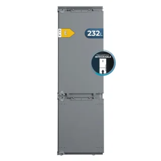 Cecotec Bolero CoolMarket Combi BI-D MC 232 GREY E Frigorifico Combi Integrable - 232L - Incluye Accesorios - Modo Vacaciones - Total Nofrost - Cajon para Carne y Pesado - Clase E - 177x54cm