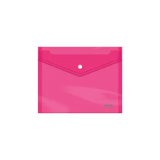 Dohe Sobre Portadocumentos A5 - Cierre de Broche - Polipropileno Cristal Transparente 150 Micras - Color Rosa