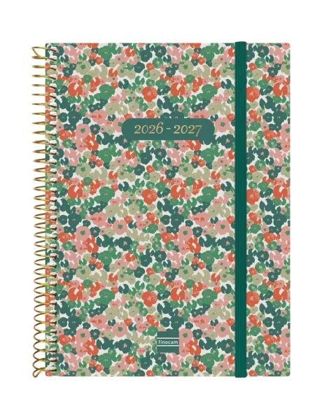 Finocam Espiral Agenda Internacional - 18 Meses - Semana Vista Horizontal - Formato E10 - 155x212mm - Tapas de Polipropileno - Papel de 80g/m2 - Esquinas Microperforadas - Multicolor