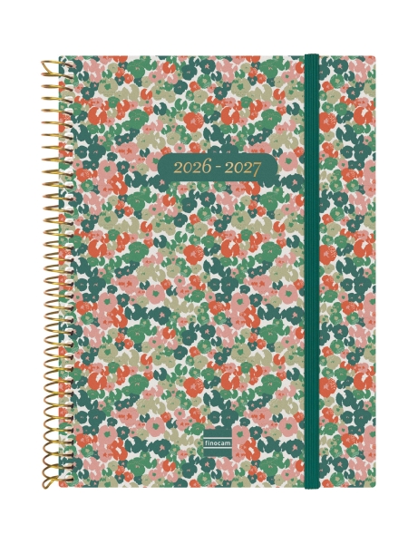 Finocam Espiral Agenda Internacional - 18 Meses - Semana Vista Horizontal - Formato E10 - 155x212mm - Tapas de Polipropileno - Papel de 80g/m2 - Esquinas Microperforadas - Multicolor