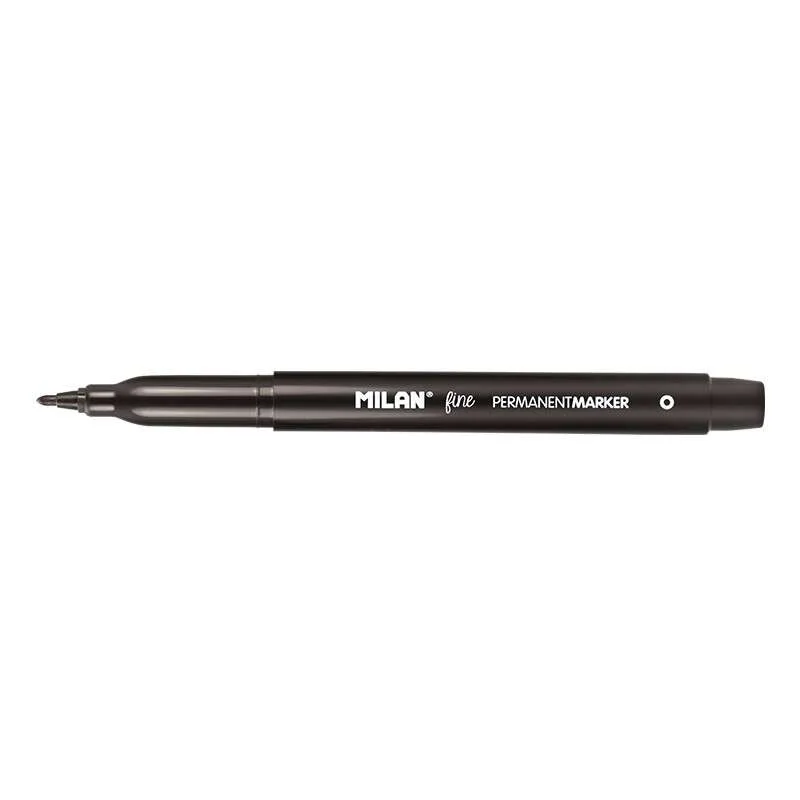 Milan Rotuladores Permanentes Punta Fina - Punta 2mm - Tinta a Base de Alcohol - Color Negro · Pack de 10 uds.