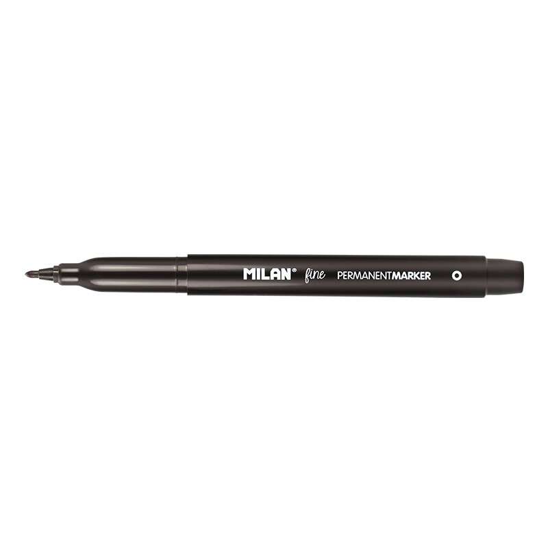 Milan Rotuladores Permanentes Punta Fina - Punta 2mm - Tinta a Base de Alcohol - Color Negro · Pack de 10 uds.