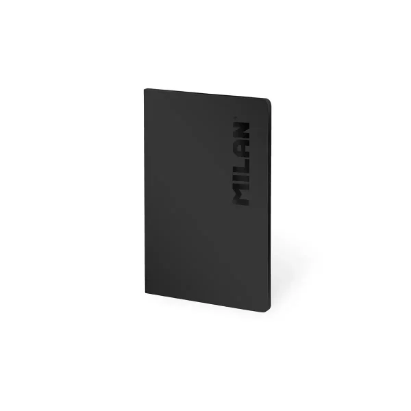 Milan Shadow Libreta Encolada Formato A5 Pautado 1 Linea - 48 Hojas de 95 gr/m2 - Microperforado - Tapa Blanda - Color Negro