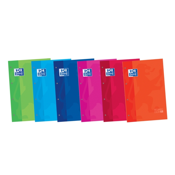 Oxford School Classic Cuaderno de Recambio - Tamaño A4 - Tapa Blanda - Encolado - Cuadricula 5x5 - 80 Hojas - Colores Surtidos · Pack de 30 uds.