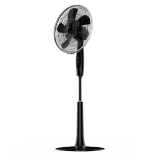 Cecotec EnergySilence 1020 Extreme Flow Ventilador de Pie con 10 Aspas - 60W - Diametro de 40cm - Temporizador 2h - 3 Velocidades - Silencioso - Altura Ajustable de 115 hasta 135cm - Color N