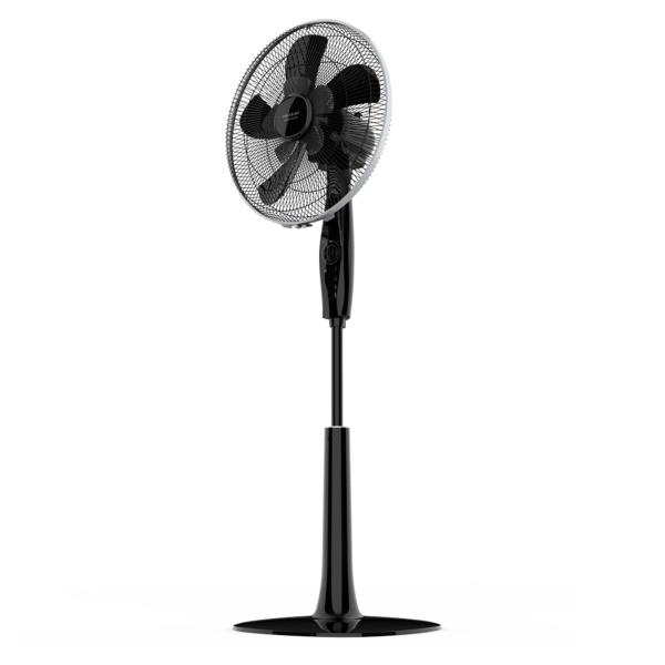 Cecotec EnergySilence 1020 Extreme Flow Ventilador de Pie con 10 Aspas - 60W - Diametro de 40cm - Temporizador 2h - 3 Velocidades - Silencioso - Altura Ajustable de 115 hasta 135cm - Color N