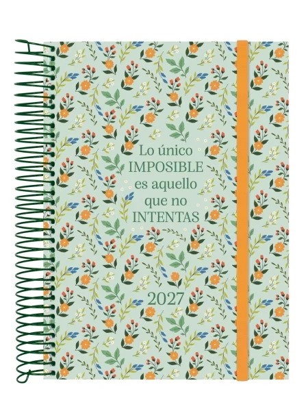 Finocam Trendy Design Collection Imposible Agenda - Anual 2027 - 1 Dia por Pagina - Formato E10 - 155x212mm - Espiral - Tapa de Polipropileno - Esquinas Microperforadas - Papel de 70g/m2 - Multicolor