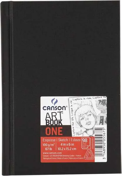 Canson Sketch One Fino Cuaderno de Dibujo con 98 Hojas 100g 10.1x15.2cm - Color Blanco