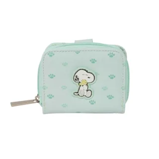 Safta Snoopy Monedero con Billetera - Compartimento con Iman - Cierre con Cremallera - 0.10L - 110x20x95mm - Color Menta