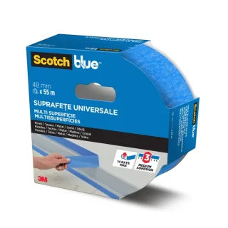 Scotchblue Cinta de Enmascarar - 48mm x 55m - 100% PEFC - Multisuperficie - Color Azul