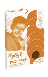 Jovi Estuche de 6 Botes 8ml Maquillaje Crema - Hipoalergenico - Base Grasa - Facil Aplicacion - Gran Cubricion - 12 Colores Mezclables - sin Parabenos - Facil de Retirar - Color Marrón