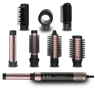 Cecotec Bamba CeramicCare AirGlam Cepillo Electrico Alisador - 1400W - Funcion Secado y Alisado - Accesorio para Rizos y Ondas - Facil Manejo y Control - Iones Negativos - Color Negro
