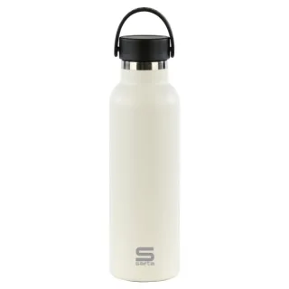 Safta Botella Termo de 600ml - Acero Inoxidable - Asa Superior - Color Blanco