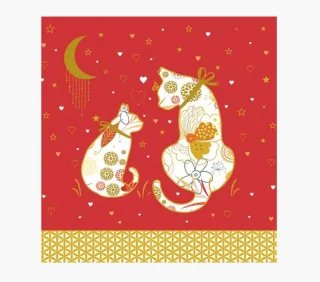 Pictura Tarjeta Arabesque - 16x16cm - Tematica Gatos - Tarjeta Triptica - Incluye Sobre Blanco - Papel con Certificacion FSC