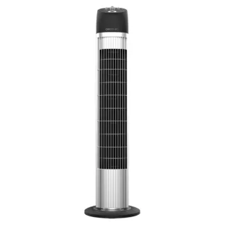 Cecotec EnergySilence 850 SkyLine Ventilador de Torre de 33" de Altura - 45W - Motor de Cobre - 3 Velocidades - Oscilacion de 70º - Temporizador - Asa de Transporte - Color Negro y Plata