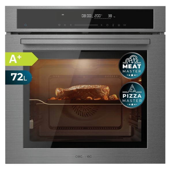 Cecotec Bolero Hexa SM406000 Line A+ Horno Integrable con Microondas - 2900W - Capacidad 72L - Temperatura Regulable - Acero Inoxidable - Guias Telescopicas - Pantalla Tactil - Color Gris
