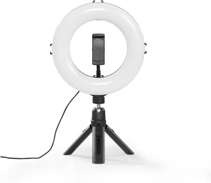 Hama SpotLight Smart 80 II Aro de Luz LED para Smartphones - Diametro 21cm - Temperatura de Color Ajustable