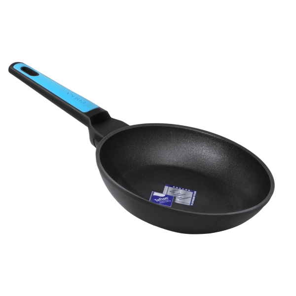 Cecotec Polka Platinum Thunder Sarten de Aluminio Forjado de 22cm - Revestimiento Teflon Antiadherente - Apto para Lavavajillas - Compatible con Induccion - Espesor 3.4mm - Color Negro y Azu