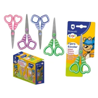 Bismark Kids Sweet Candy Tijera Escolar - Mangos en Plastico - Punta Roma - 4 Diseños Surtidos · Pack de 12 uds.