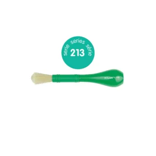 Milan 213 Pincel para Cola y Tempera - Cerda Natural Gruesa - Facil Agarre - Mango de Plastico Corto - Color Verde