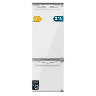 Cecotec Bolero CoolMarket Combi BI-D FLW 341 E Frigorifico Combi Integrable - Capacidad 341L - Incluye Accesorios - Compresor Inverter - Total Nofrost - Modo Vacaciones - 193.7x69cm - Color