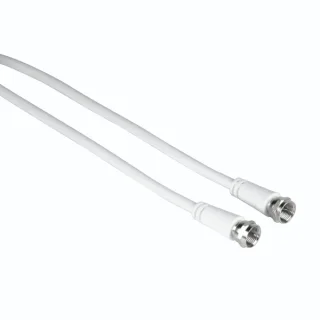 Hama Entry Cable Coaxial de Antena - Longitud 3m - Conector F Macho - Doble Blindaje - Apantallamiento 75dB - Impedancia 75Ohm - Color Blanco
