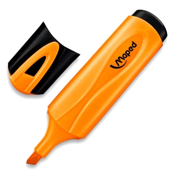 Maped Peps Classic Marcador Fluorescente - Punta Biselada - Trazo de 1 a 5mm - Ideal para Subrayar y Resaltar - Color Naranja · Pack de 12 uds.