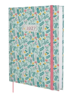 Finocam Dynamic Berlin Trigo Agenda Profesional - Anual 2027 - 1 Dia por Pagina - Formato Y12 - 210x270mm - Goma Elastica - Tapa Dura Acolchada - Esquinas Microperforadas - Papel de 80g/m2 -