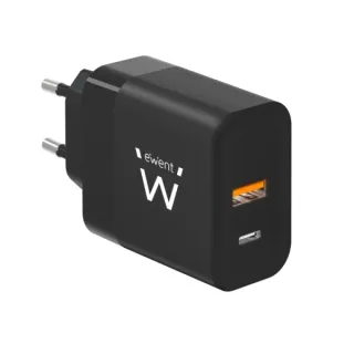 Ewent Cargador Rapido USB-A Y USB-C GanFast 45W