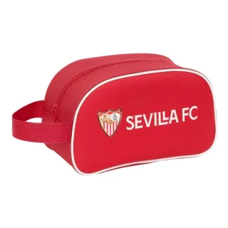 Safta Sevilla FC Neceser de 5L - Cremallera - Asa Lateral - Adapatable a Carro - 260x120x150mm - Color Rojo