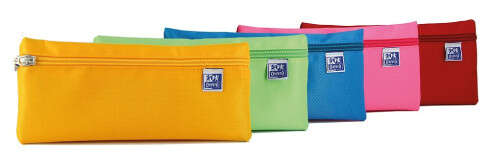 Oxford Kangoo Teens Estuche Plano Grande - Goma Elastica para unirlo al Cuaderno - Colores Surtidos · Pack de 5 uds.