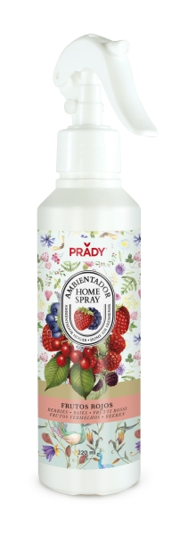 Prady Ambientador Home Spray Frutos Rojos - Frasco de 220 ml - Spray Pulverizador