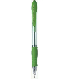 Pilot Boligrafo de Bola Retractil SuperGrip - Punta Redonda 1.0mm - Trazo 0.27mm - Tinta de Aceite - Grip Ergonomico - Color Verde Claro · Pack de 12 uds.