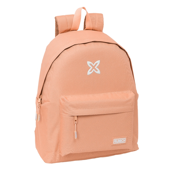 Safta Munich Basicos Peach Mochila - Bolsillo Frontal - Hombreras Acolchadas - Doble Tirador en Cremallera - Asa Superior - 20.8L - 330x150x420mm - Color Naranja