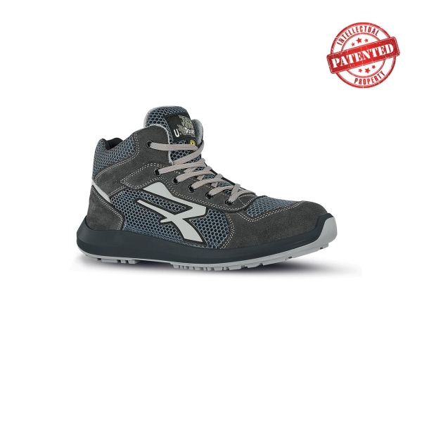 Upower Dexter S ESD Calzado de Seguridad Ligeros - Talla 35 - Parte Superior de Nailon Ultraflexible, Puntera de Aluminio, Antiarrugas, Antideslizante, Suela PU/PU High Rebound, Proteccion S