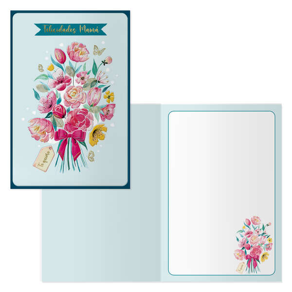 Dohe Pack de 6 Tarjetas de Felicitacion Dia de la Madre - 11.5x17cm - Impresas a Todo Color - Estampaciones con Pelicula de Color - Estampacion en Seco - Papel Offset Blanco de 300gr - Inclu