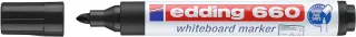 Edding 660 Rotulador para Pizarra Blanca - Punta Redonda - Trazo entre 1.5 y 3 mm. - Tinta Pigmentada - Recargable - Borrable en Seco - Color Negro · Pack de 10 uds.