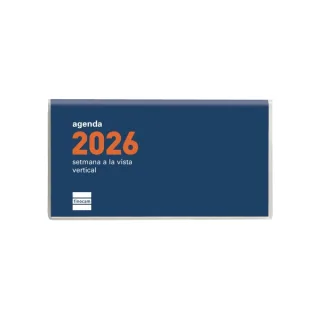 Finocam Coctel Agenda Plana en Catalan - Anual 2026 - Formato Pl1 - 121x6x6mm - Semana Vista en Vertical - Color Azul